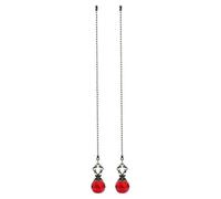 EXCEART 2 Pièces Pendentif en Cristal Vintage Rouge pour Ventilateur de Plafond Chaînette Métallique Élégante, Rallonge pour Chaîne de Lampe, Usage Polyvalent et Décoratif