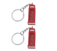 EXCEART 2 Pièces Porte-clés Cabine Téléphonique Londres Miniature en | Souvenir Britannique Léger et Compact, pour Paquet à Main ou Portefeuille, Style Anglais Solide