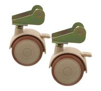 EXCEART 2 Pièces Roulette Pivotante pour Lit Bébé Fer, Beige, avec Frein | Design Rabattable, Roue Gainée de Caoutchouc, Installation Rapide, Déplacement Silencieux, pour Berceau