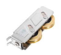 EXCEART 2 pièces Roulette pour Porte Coulissante Acier Inoxydable et Cuivre Double Roue à Roulement à Billes Remplacement pour Porte de Placard et Baie Vitrée Roulettes Rail Coulissant