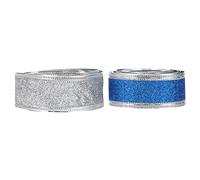 EXCEART 2 Rouleaux Ribbons de Noël Scintillants Ruban de Tissu Scintillant Métallique Ruban de Noël Décoratif Festival Des Rubans Satin pour Cadeau Artisanat de Mariage