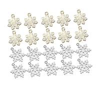 EXCEART 20 Pièces pendentif flocon de neige charmes d'artisanat de noël charmes de pendentif de noël Pendants de Noël fournitures d'oreille accessoires de gouttes d'oreille alliage