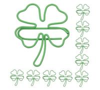 EXCEART 20 Pièces trombone trèfle à quatre feuilles Trombones de dessin animé pinces à notes trombones de mariage trombone signet de bureau amusants Métal Green