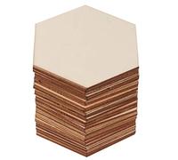 EXCEART 25Pcs Hexagone Tranches de Bois Découpées en Bois Non Pièces Bricolage Étiquette de Nom pour La Fête de Mariage Bricolage Art Artisanat Projets Approvisionnement (9 Cm)