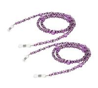 EXCEART 2Pcs Chaîne de Lunettes Acrylique Perle Lunettes de Soleil Porte-Chaîne Lunettes Sangles Cordons Collier pour Femmes (Violet)