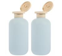EXCEART 2pcs Flacons de Shampoing de Voyage Rechargeables en Plastique 200ml Design Pressable Gain de Place avec Bouchon à Clapet pour Maison et Hôtel