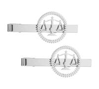 EXCEART 2pcs Pince à Cravate en Acier Inoxydable Argentée Balance Justice pour Homme Éclat Solide et Maintien Sécurisé, Style Classique pour Réunions Formelles