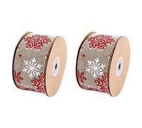 EXCEART 2rouleaux Ruban De Noël Motif Classique Mètres De Décoration Polyvalente Pour Et Créations Artisanales Pour Fêtes Décorations De Noël