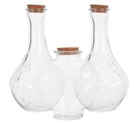EXCEART 3 Pièces Bocaux en Verre de Cœur avec Bouchons en Liège, Symbole D'unité Élégant pour Cérémonie de Sable, Décoration Maison et Lune de Miel, Matériel Verre et Bois
