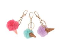 EXCEART 3 Pièces Porte-clés Peluche Cône Glace Cartoon pour Paquet, | Charme Léger 55g, Texture Douce et Style Ludique, pour Clés, Paquet à Main, Voyage et École