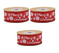 EXCEART 3rouleaux Ruban De Noël Avec Motif Flocon De Accessoires De Décoration Pour Fêtes De Noël Et Bricolage Rouge