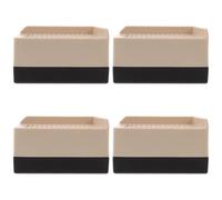 EXCEART 4 Pièces Blocs de Rehausse de Lit Robustes en Plastique | Base Stable et Lourde, Ajoute Hauteur, Espace de Rangement sous Meuble, Beige