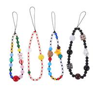 EXCEART 4 Pièces Cordon de Téléphone à Perles Dragonne Courte pour Étui de Téléphone Chaînette à Breloques pour Portable Pendentif Perlé pour Lanière Compacte