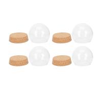 EXCEART 4 Pièces Dôme de Verre Fleurs Durables et Bouchon en Liège, Base Épaissie pour Stabilité, Décoration pour Présents de Pendaison de Crémaillère ou Banquets