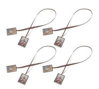 EXCEART 4 Pièces Écharpe Brune en Tissu Imprimé Clair, Double Face, | Objet Catholique Léger et Confortable, Résistant à L'effilochage, pour Première Communion et Dévotion Quotidienne