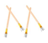 EXCEART 4 Pièces Outil de Poterie en Céramique Manche en Bois et Fil D'acier, Brosse à Texturer pour Argile, Surface Lisse, pour Artistes en Studios Professionnels