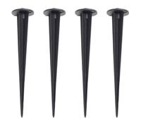 EXCEART 4 Pièces Piquet de Sol pour Lampe de Jardin, Pointe de Sol en Aluminium Noir 160mm, Accessoire pour Éclairage Paysager, Jardin et Pelouse, Facile à Installer Assembler