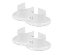 EXCEART 4 Pièces Support pour Tringle de Placard en Acier Inoxydable Épais 25mm Blanc, Facile à Installer, pour Tringle de Penderie ou Rideaux la Maison
