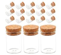EXCEART 48pièces Flacons de Potion Miniatures Verre Transparent avec Bouchons Liège Étanches Bouteilles à Vœux pour Décoration Mariage Noël et Rangement Polyvalent