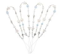 EXCEART 4pièces Bracelet de Téléphone Perles et Étoiles Dragonne pour Smartphone Cordon Décoratif pour Appareil Photo et Porte-clés