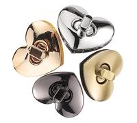 EXCEART 4pièces Cadenas Acier Inoxydable pour Sacs Boucles Forme De Cœur Remplacements Pratiques pour Sacs À Main Sacoches Et Bandoulière