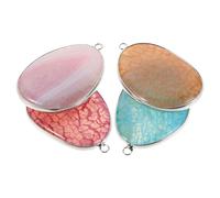 EXCEART 4pièces Lot de Pendentifs Agate Naturelle Forme de Goutte Eau pour Création de Bijoux et Porte-clés DIY