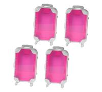 EXCEART 4pièces Organisateur De Maquillage Forme De Valise Boîte De Rangement pour Faux Cils Et Cosmétiques Étui De Voyage Pratique Lot de Contenants Vides