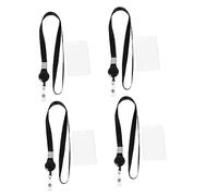 EXCEART 4pièces Porte-Badge Étui De Protection pour Cartes Porte-Cartes De Visite Pochette Verticale pour Cartes Porte-Badges Lot de Transparente Pratique pour Identité Et Documents