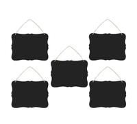 EXCEART 5 Pièces Panneau Noir Effaçable pour Menus, Tableau de Message en Bois Foncé Double Face avec Ficelle Suspendue, Réutilisable, pour Restaurants et Entreprises