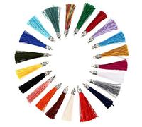EXCEART 50 Pièces Mini Glands Mala Gland Kit Main Soyeux Soie Gland pour Porte-Clé Boucle d'oreille Bracelet Collier Fabrication de Bijoux (Mixte Couleur)