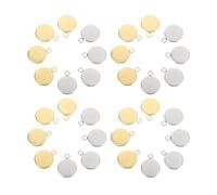 EXCEART 50Pcs Acier Inoxydable Rond Blank Bezel Pendentif Raccord de Connecteur de Base Paramètres de Base Pendentif Pendentif Liens pour Bijoux Faire des Conclusions DIY Gold Silver 14Mm