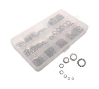 EXCEART 555 Pièces Kit de Rondelles de Blocage à Dents Externes Acier | Boîte de Tri Incluse, Résistance à Rouille, Auto-bloquage, pour Outils et Assemblages Techniques
