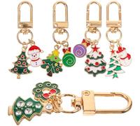 EXCEART 5pièces Porte-clés de Noël Décoratifs Pendentif Clé à Motif Dessin Animé Portable pour Accessoires de Sac