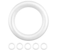 EXCEART 6 Pièces Anneau en Polystyrène Styroporkranz Couronne de Noël Couronne de Porte Anneau en Polystyrène Demi-Anneau Fleurs en Mousse à Décorer Blanc Couronne DIY Artisanat Décoration de Noël