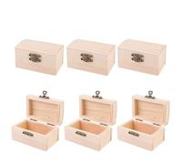 EXCEART 6 PièCes BoîTe En Bois Pour Rangement - Petite BoîTe Rectangulaire À DéCorer IdéAle Pour Bijoux Et Accessoires MatéRiau SynthéTique Durable 3.54X2.16X1.97in Cadeau Unique Pour Femmes Et Filles