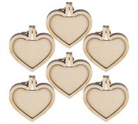 EXCEART 6 Pièces Mini Tambour à Broder en Bois Facile à Assembler, Cadre Compact de Cœur pour Broderie DIY et Décoration Lors D'occasions Spéciales