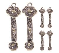 EXCEART 6 Pièces Porte-clés en Cuivre Vintage Motif Ruyi Chinois Porte-clés Décoratif Symbole de Chance et Bonheur pour DIY Bijoux et Accessoires