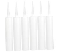 EXCEART 6 pièces Tubes de Calfeutrage Recharges Vides Blancs avec Piston Flexibles et Réutilisables pour Produits Étanchéité Domestiques Adaptés Aux Joints et Résines