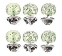 EXCEART 6Pcs Perle Bouton Broches Femmes Chemise Broche Revers Pins Sécurité Nouveauté Cover Up Boutons Corsages À Poitrine Chandail Châle Clips Pas de Boutons pour Femmes Vert