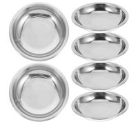 EXCEART 6pièces Lot de Coupelles Rondes Acier Inoxydable Assiettes à Sauce Stables et Résistantes pour Condiments Tapas et Sauce Soja Bols à Trempette Faciles à Nettoyer