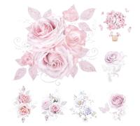 EXCEART 7feuilles Décalcomanies Transfert Thermique Fleurs Pour Vêtements Autocollants Thermocollants Décoration Diy Motifs Transferts Chaleur