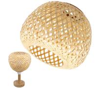 EXCEART Abat-Jour En Bambou Tressé Abat-Jour Pour Restaurant Rustique Éclairage Doux Décoration Intérieure Pour Chambre Maison Mariage Fêtes Protection Des Yeux 7.68 in