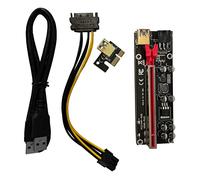 EXCEART Adaptateur De Carte Pci-e 1x à 16x pour Minage Pcie Riser USB 3.0, Connecteur Voyant LED, Câble D'extension Solide, Usage Informatique pour Gamers Et Mineurs, Noir