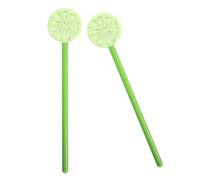EXCEART Agitateurs à Boissons en Verre Vert Forme Tranche Citron 2pcs, Réutilisables et Faciles à Nettoyer pour Fêtes et Restaurants