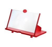 EXCEART Agrandisseur D'écran de Téléphone Portable Rouge en Abs, Léger sans Mains, Support Pratique pour Gaming et Lecture de Livres, Design Créatif Carré ou Rond