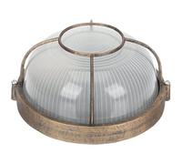 EXCEART Applique Murale Extérieure Rétro Ronde Cuivre Petit Modèle Imperméable Aluminium Verre Éclairage Extérieur Jardin Couloir Usage Quotidien
