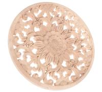 EXCEART Applique Murale Ronde en Bois Sculpté Main, Décoration Unique pour Meubles et Intérieur, Surface Peinturable, Design Artistique Délicat pour Home-déco