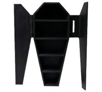 EXCEART Armoire de Rangement et Coins Arrondis Gothique en Pla Noire Structure Modulaire Design Coffre Vintage pour Décors de Vlog et Coin Photographie