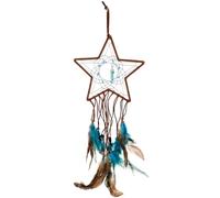 EXCEART Attrape-rêves Mural Étoile Plumage Naturelles, Pendentif Décoratif Bohème Fait Main, Ornement Suspendu pour Chambre et Décoration Intérieure, Accessoire Artistique Léger et