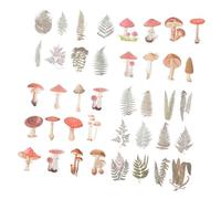 EXCEART Autocollants Champignons Et Feuilles Rétro Étanches Pet, Lot De 2 Paquets De 40 Pièces, Pour Scrapbooking Créatif, Journaux Intimes Et Décoration Diy, Art Manuel, Présents Et Loisirs